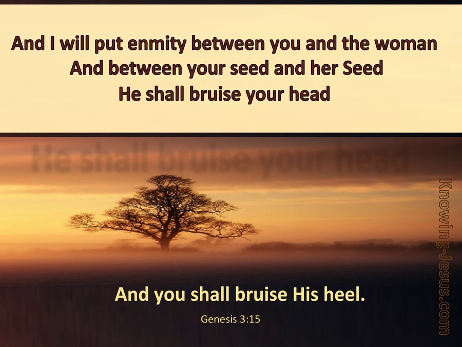 Genesis 3:15 Enmity Between Her Seed And Your Seed (brown)